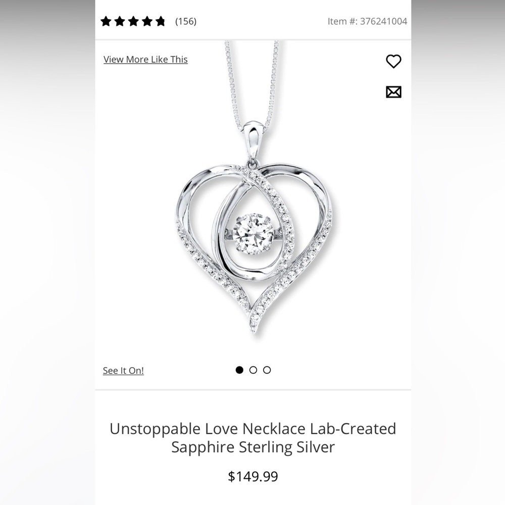 Unstoppable Love Necklace Lab-Created
Sapphire Sterling Silver
